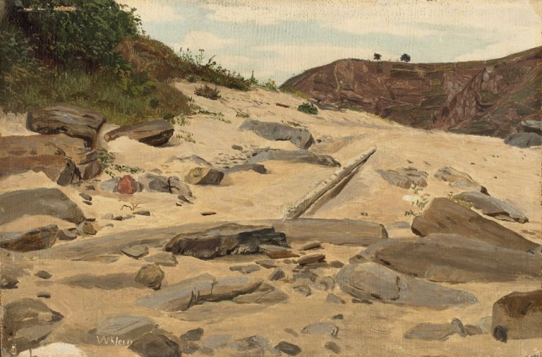 This picture shows the following artwork: Wilhelm Klein. Abhang mit Steinen.