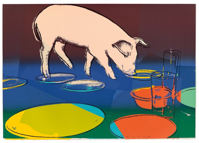 This picture shows the following artwork: Andy Warhol. “Fiesta Pig“. 1979.