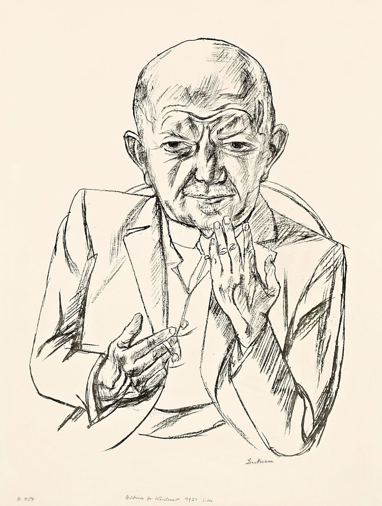 Auf diesem Bild ist das folgende Kunstwerk zu sehen: Max Beckmann. „Bildnis Dr. Weidner“. 1921.