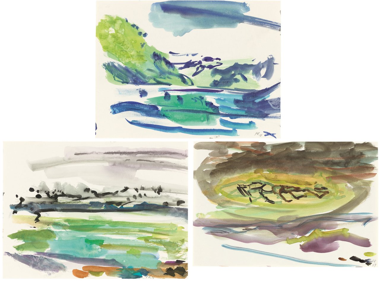 This picture shows the following artwork: Per Kirkeby. Untitled (landscapes). 2009 and 2011.