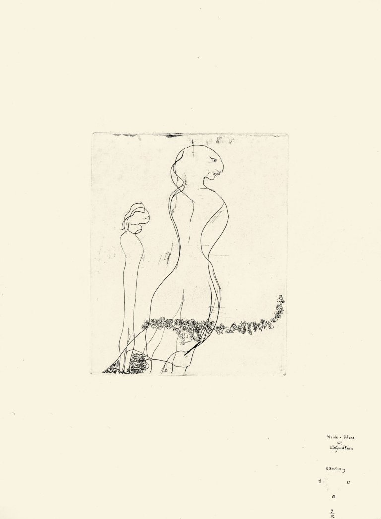Auf diesem Bild ist das folgende Kunstwerk zu sehen: Gerhard Altenbourg. „Heide-Schurz mit Wolfszähnen“. 1985.