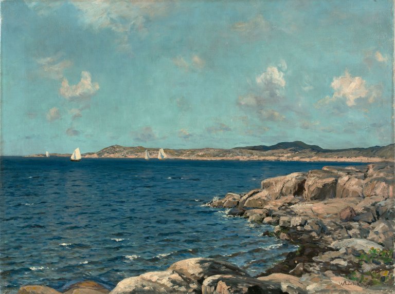 Auf diesem Bild ist das folgende Kunstwerk zu sehen: Walter Leistikow. An der Küste von Särö. Um 1900.