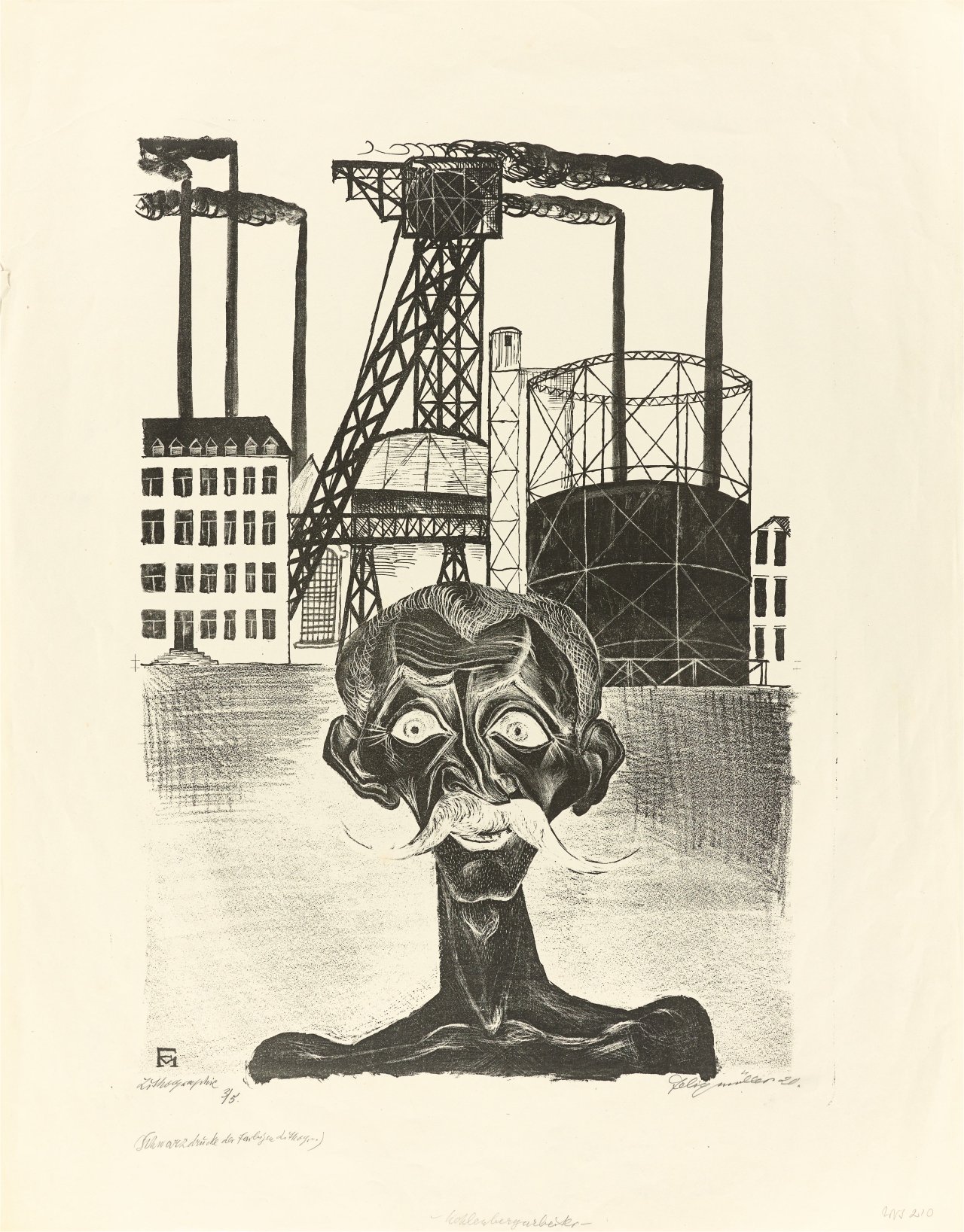 Auf diesem Bild ist das folgende Kunstwerk zu sehen: Conrad Felixmüller. „Kohlenbergarbeiter“. 1920.