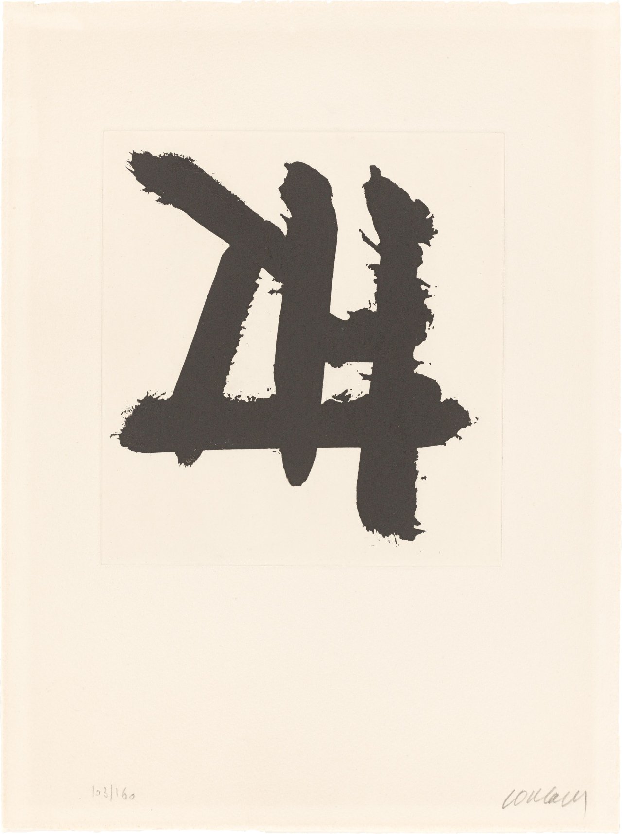 Auf diesem Bild ist das folgende Kunstwerk zu sehen: Pierre Soulages. „Eau forte XXXIV“. 1978.