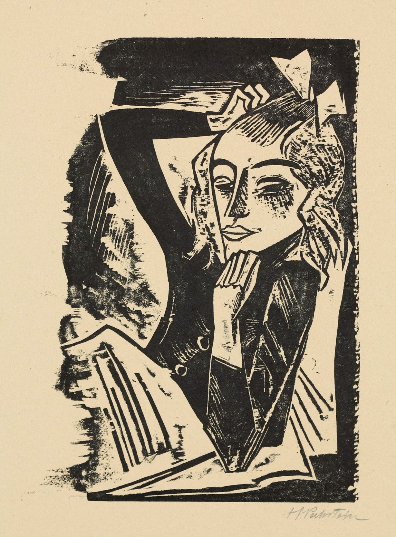 Auf diesem Bild ist das folgende Kunstwerk zu sehen: Max Pechstein. „Krankes Mädchen“. 1918.