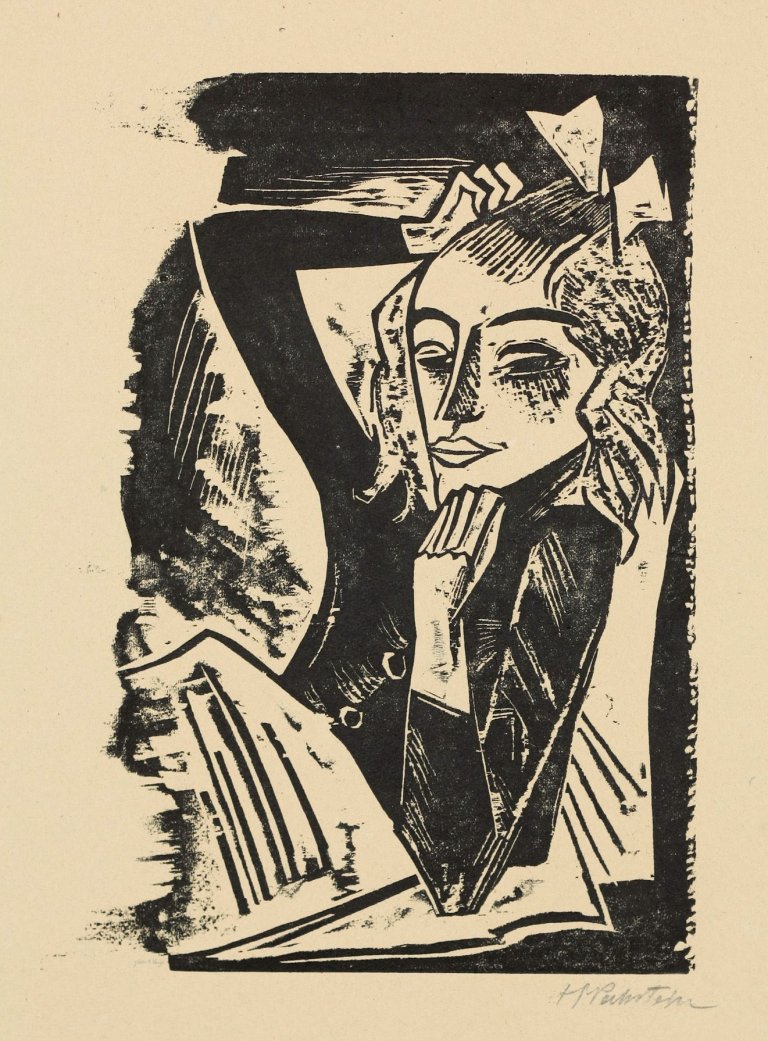 Auf diesem Bild ist das folgende Kunstwerk zu sehen: Max Pechstein. „Krankes Mädchen“. 1918.