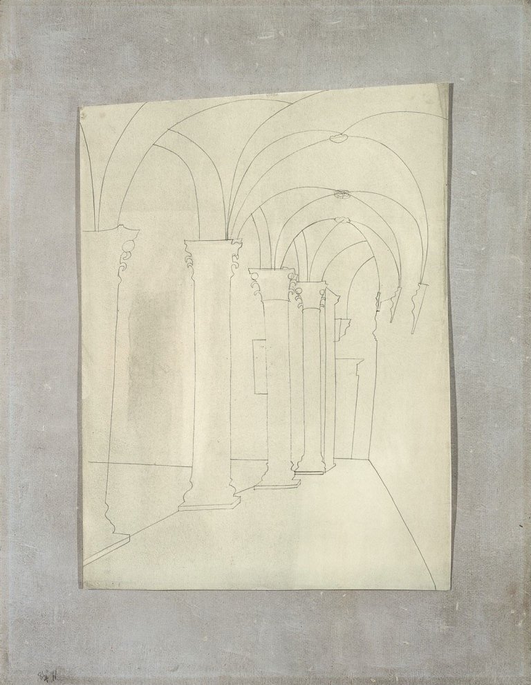 Auf diesem Bild ist das folgende Kunstwerk zu sehen: Ben Nicholson. „Court of Honour, Urbino“. 1962.