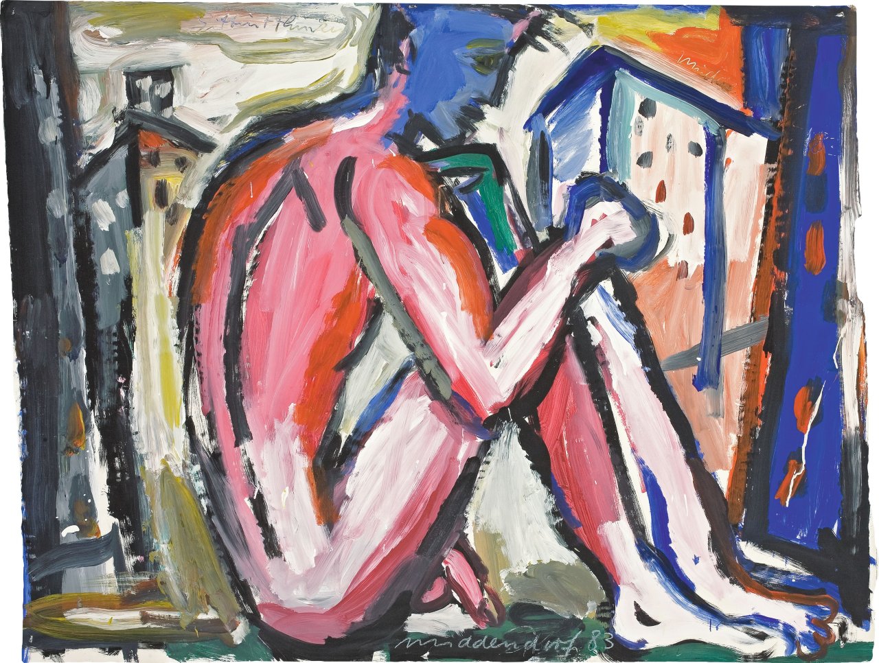 Auf diesem Bild ist das folgende Kunstwerk zu sehen: Helmut Middendorf. „Sittin‘ and thinking“. 1983.