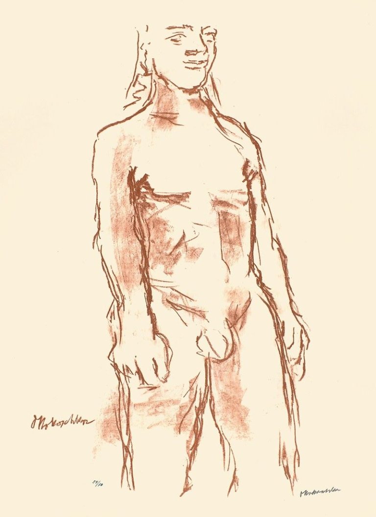Auf diesem Bild ist das folgende Kunstwerk zu sehen: Oskar Kokoschka. „Kouros II“. 1968.