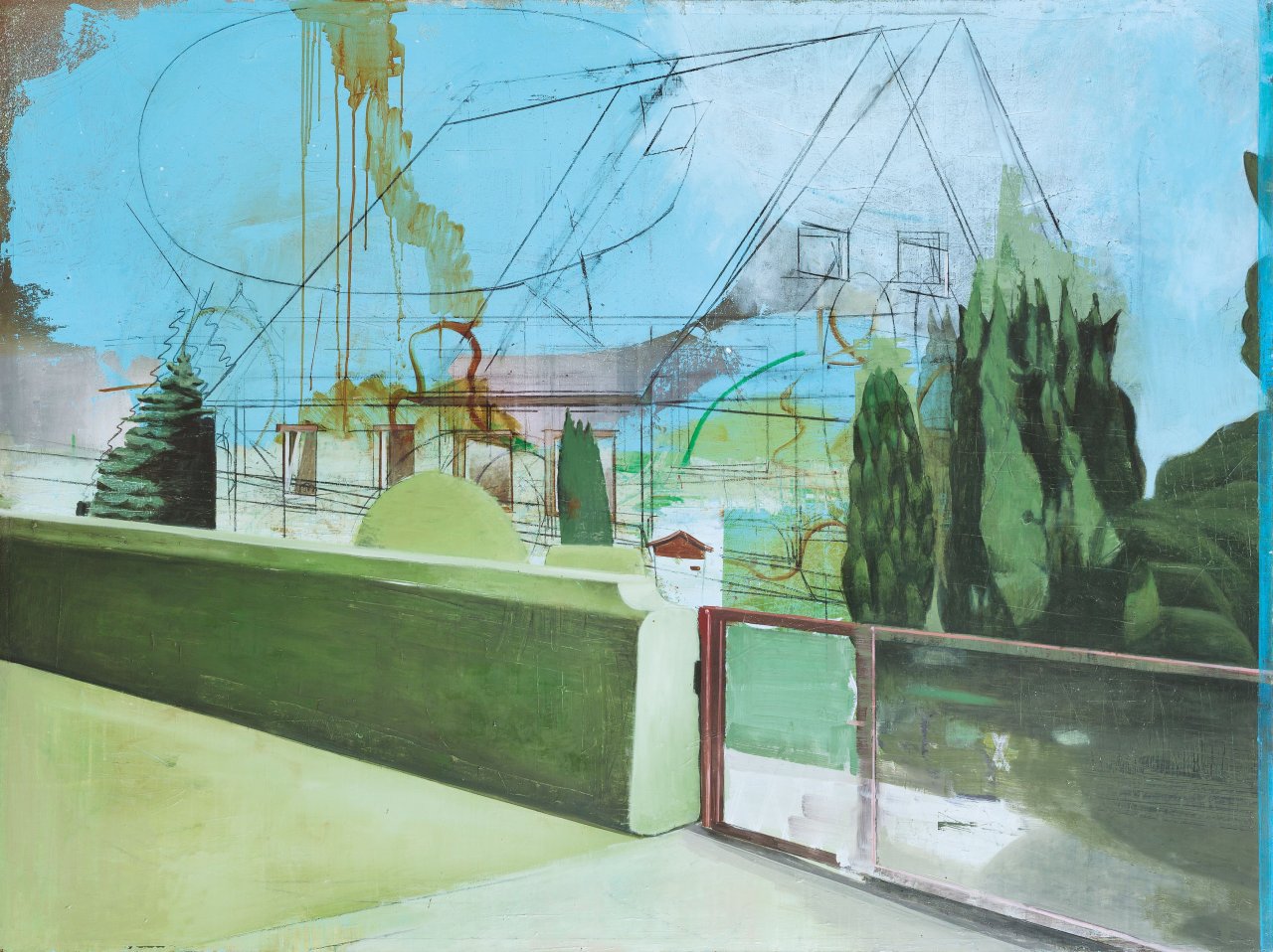 This picture shows the following artwork: Matthias Weischer. ”Haus II”. 2000.