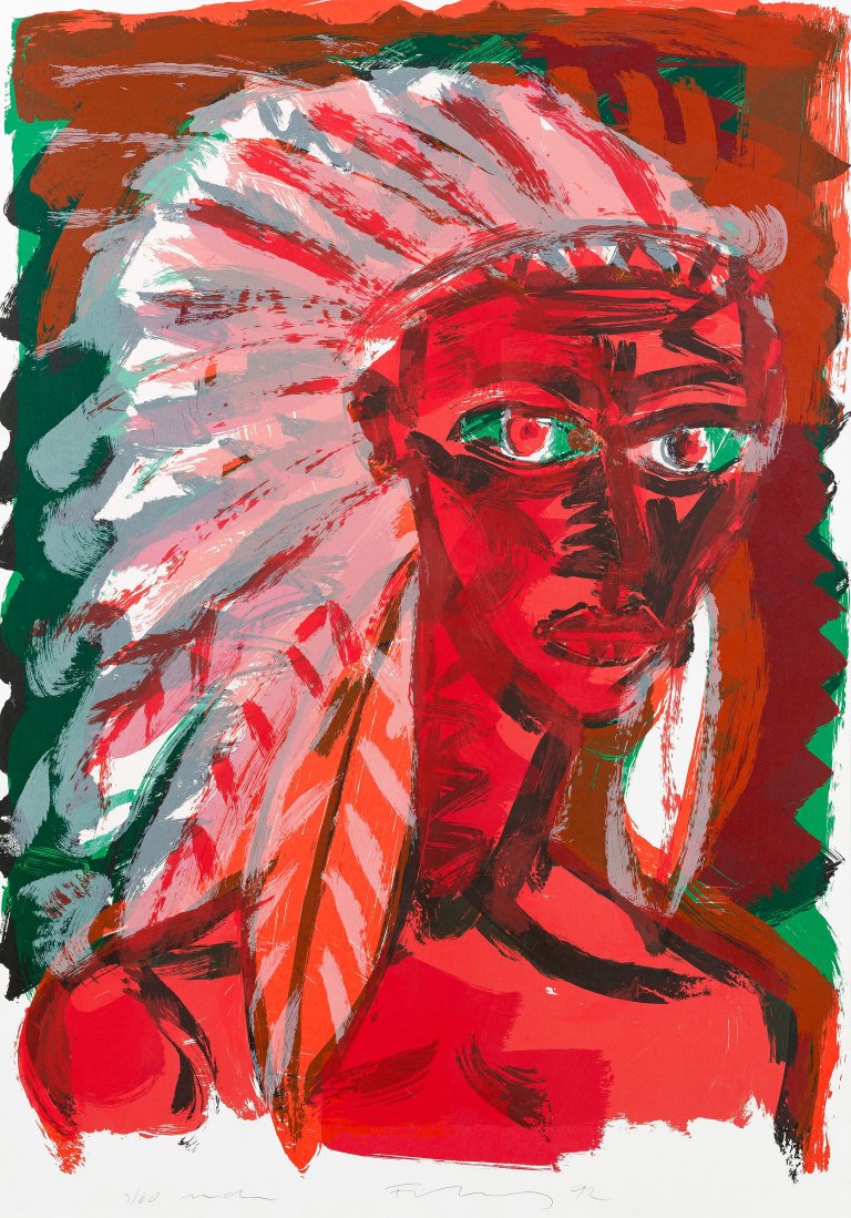 Auf diesem Bild ist das folgende Kunstwerk zu sehen: Rainer Fetting. „Indianer“. 1992.