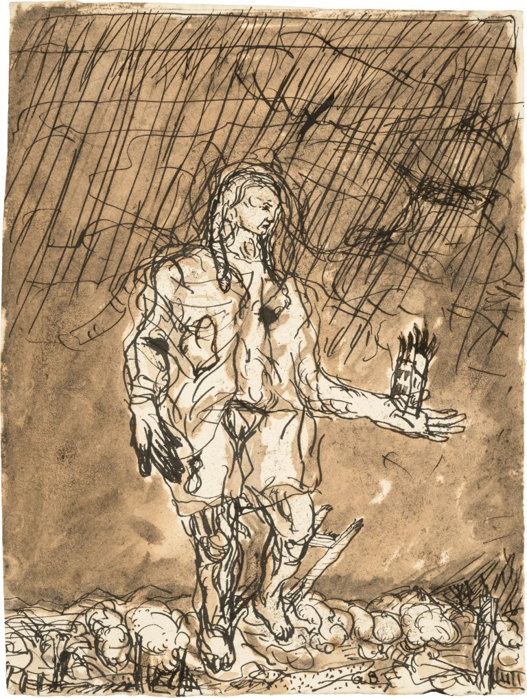 Auf diesem Bild ist das folgende Kunstwerk zu sehen: Georg Baselitz. „Hirte“. 1966.
