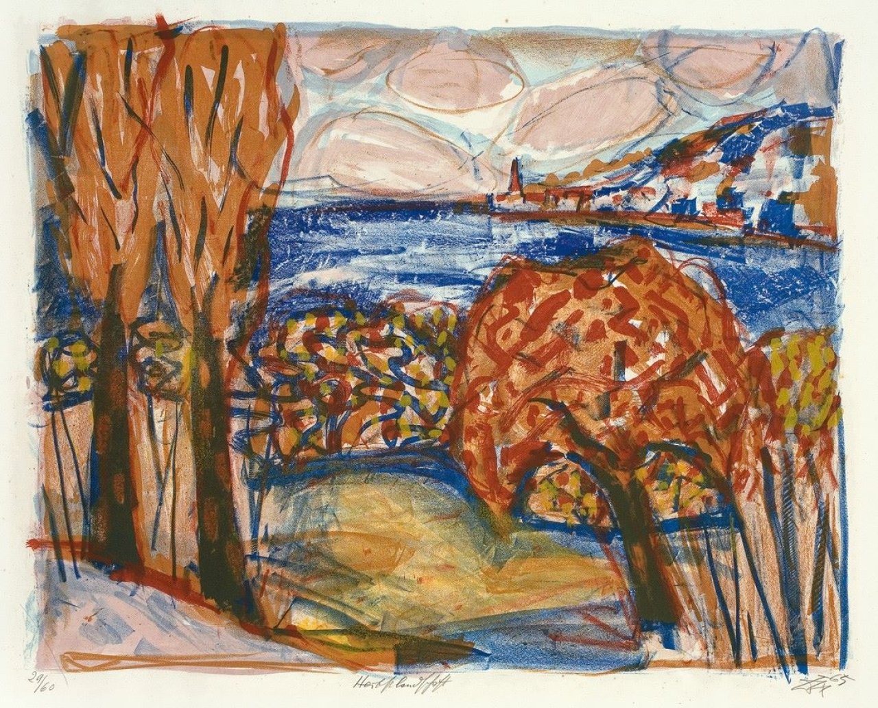 Auf diesem Bild ist das folgende Kunstwerk zu sehen: Otto Dix. „Herbstlandschaft“. 1965.