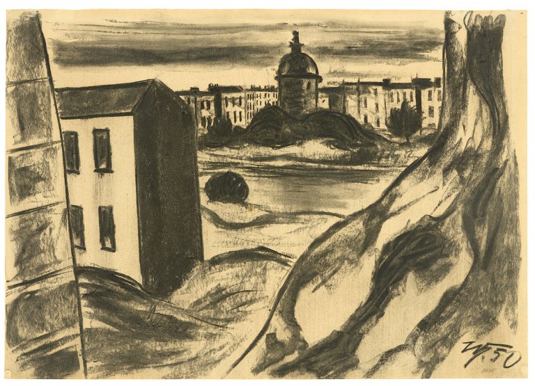 Auf diesem Bild ist das folgende Kunstwerk zu sehen: Werner Heldt. „Am Wasser“. 1950.