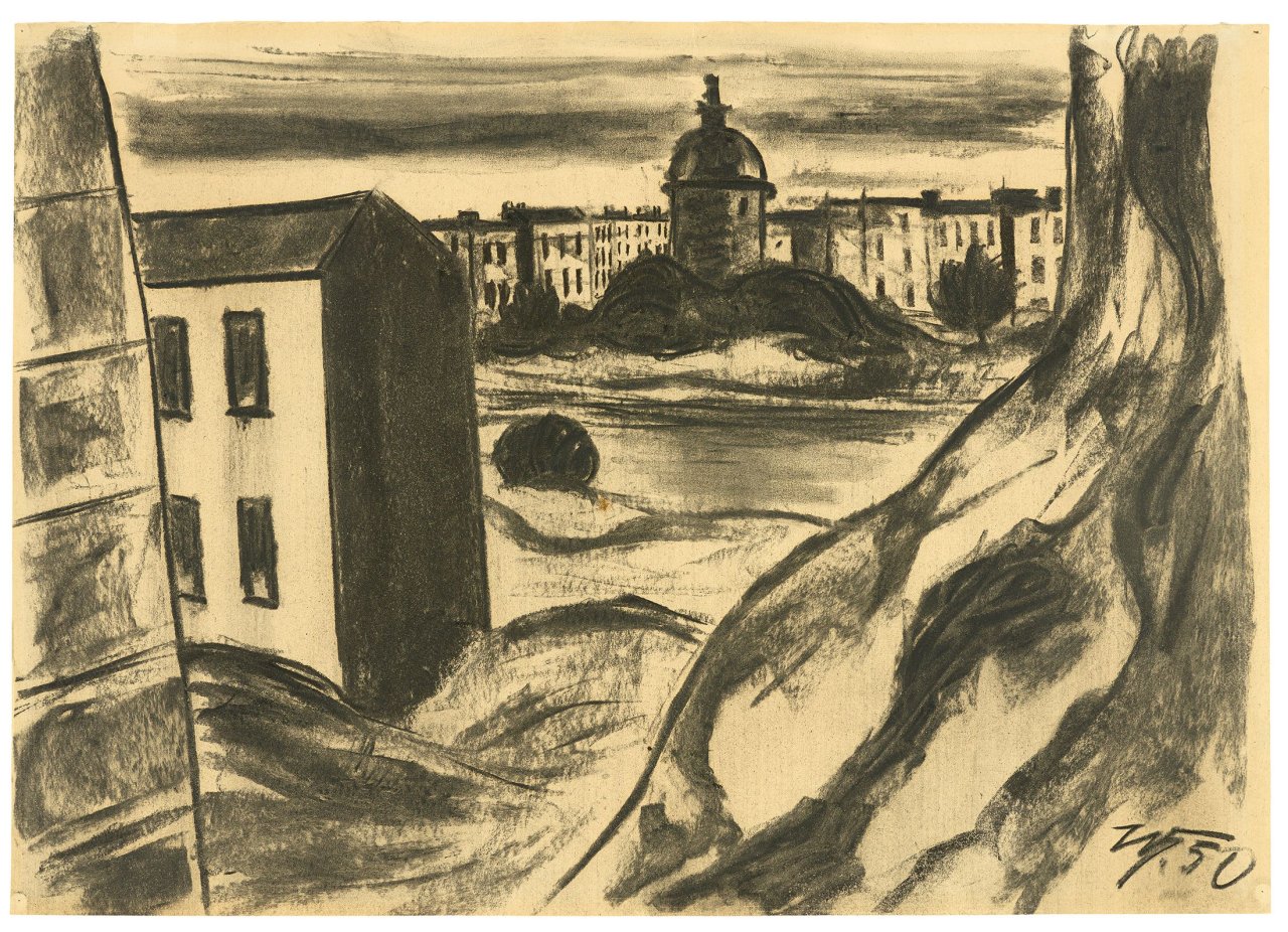 Auf diesem Bild ist das folgende Kunstwerk zu sehen: Werner Heldt. „Am Wasser“. 1950.