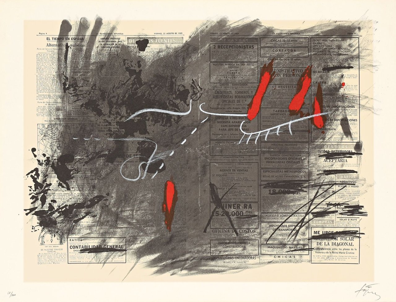 Auf diesem Bild ist das folgende Kunstwerk zu sehen: Antoni Tàpies. Ohne Titel. 1970.