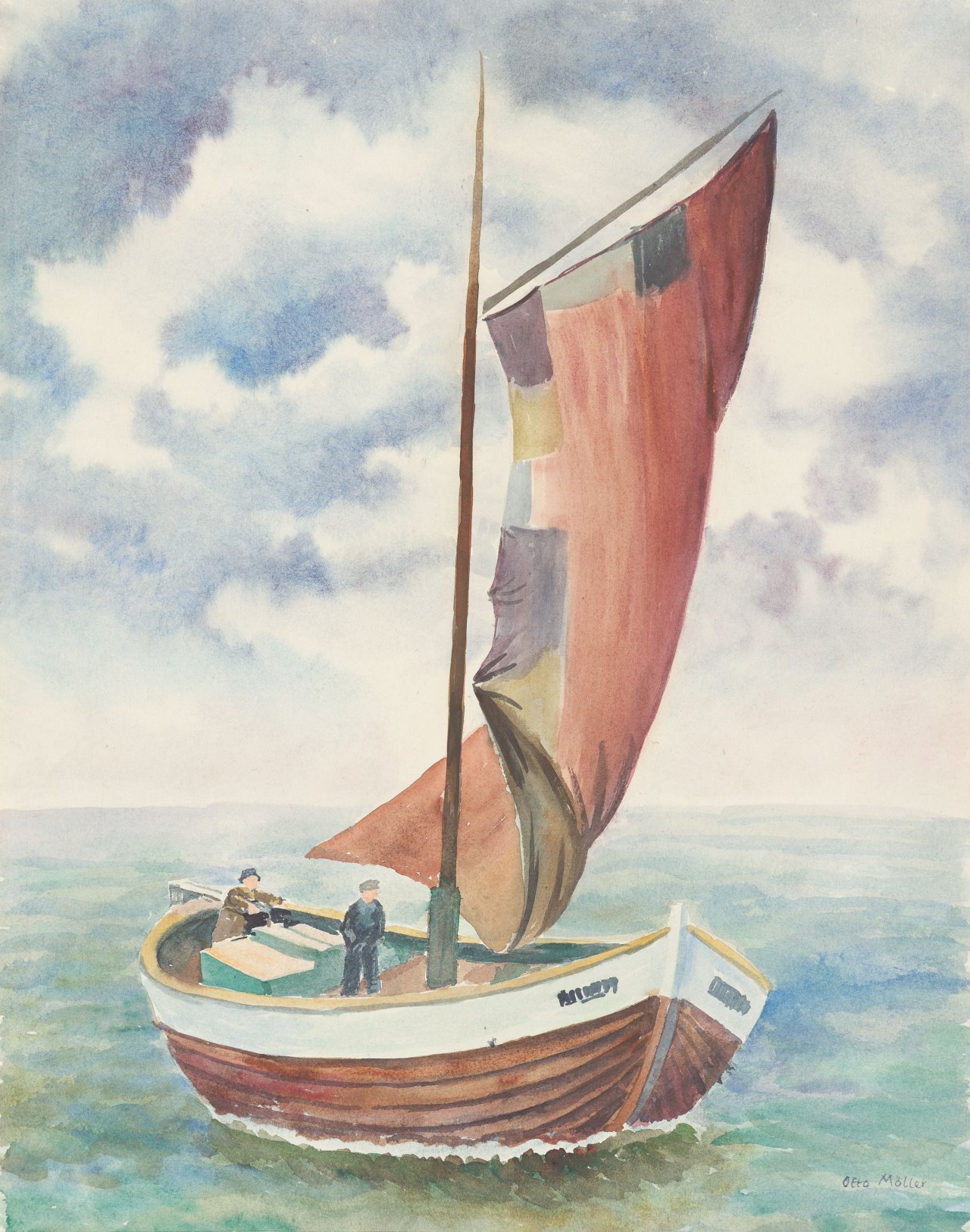 Auf diesem Bild ist das folgende Kunstwerk zu sehen: Otto Möller. Fischkutter. Um 1930.