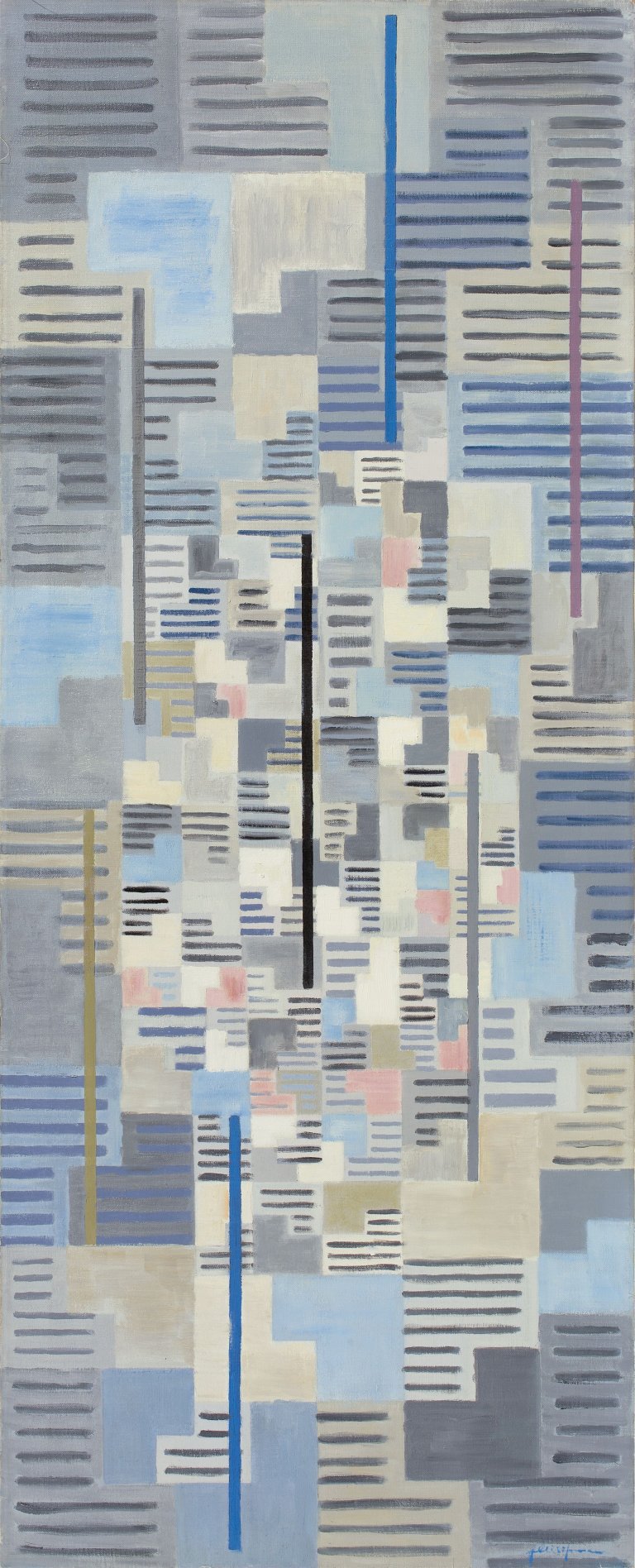 Auf diesem Bild ist das folgende Kunstwerk zu sehen: Adolf Fleischmann. „Composition # 51“. 1955.