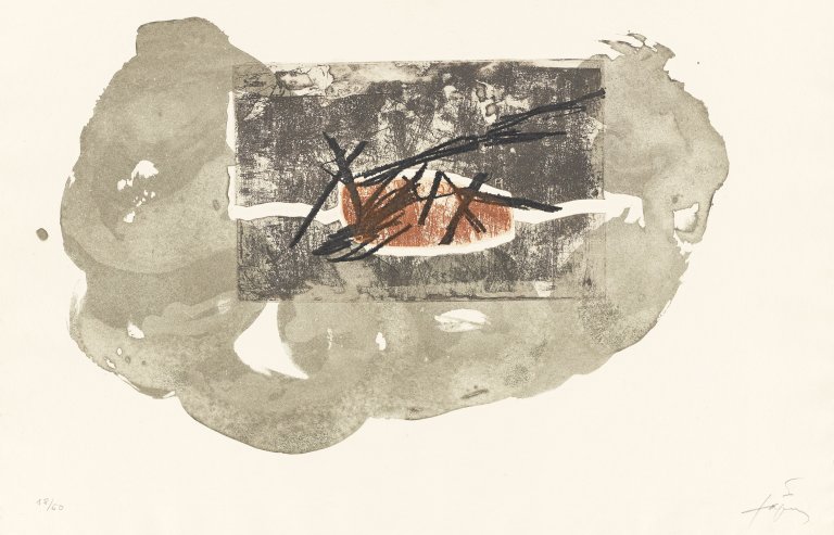 Auf diesem Bild ist das folgende Kunstwerk zu sehen: Antoni Tàpies. „Coups de brosse“. 1976.