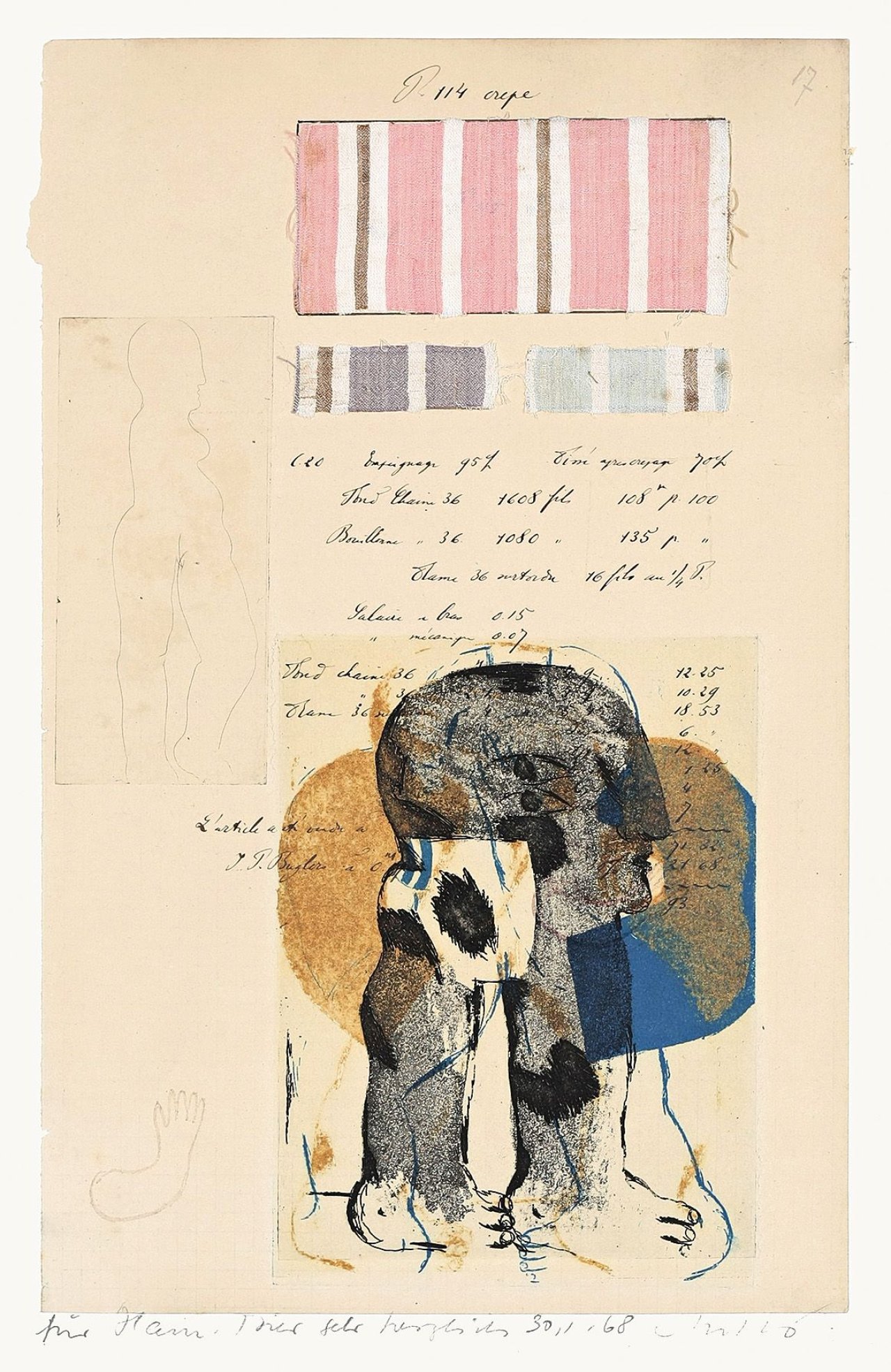 Auf diesem Bild ist das folgende Kunstwerk zu sehen: Horst Antes. Ohne Titel. 1968.