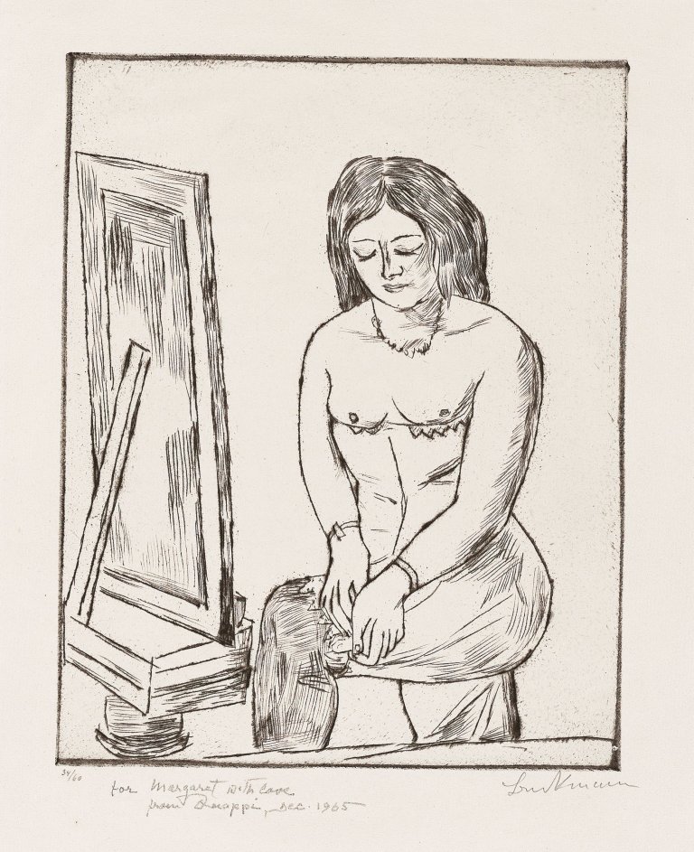 Auf diesem Bild ist das folgende Kunstwerk zu sehen: Max Beckmann. „Toilette (Vor dem Spiegel)“. 1923.