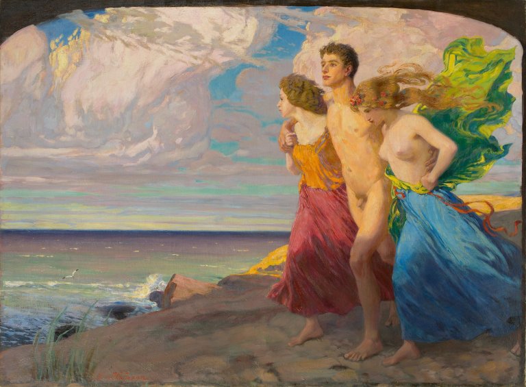 Auf diesem Bild ist das folgende Kunstwerk zu sehen: Ludwig von Hofmann. Frühlingssturm. 1894/95.