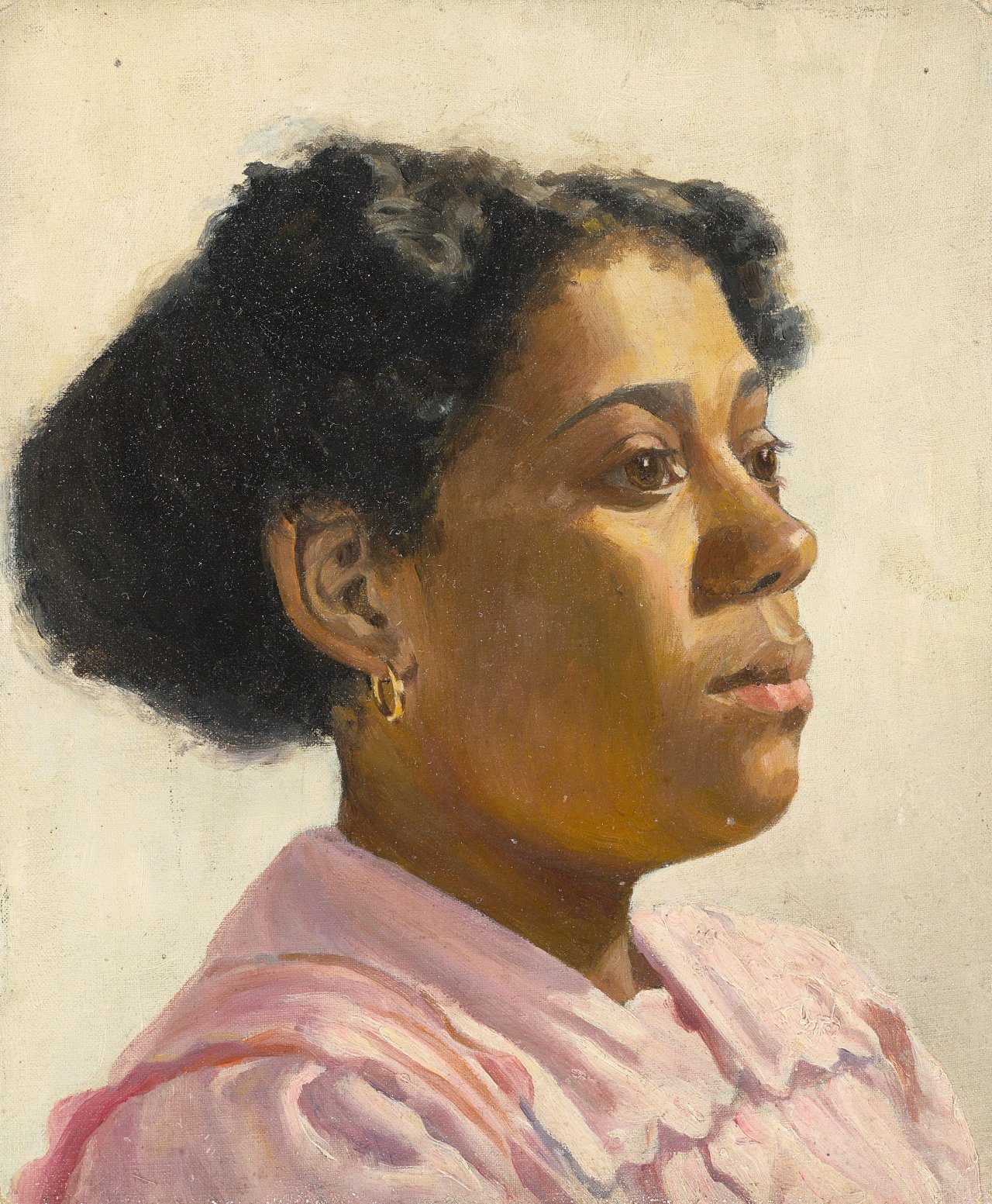 Auf diesem Bild ist das folgende Kunstwerk zu sehen: Deutsch, um 1900. Frauenporträt.