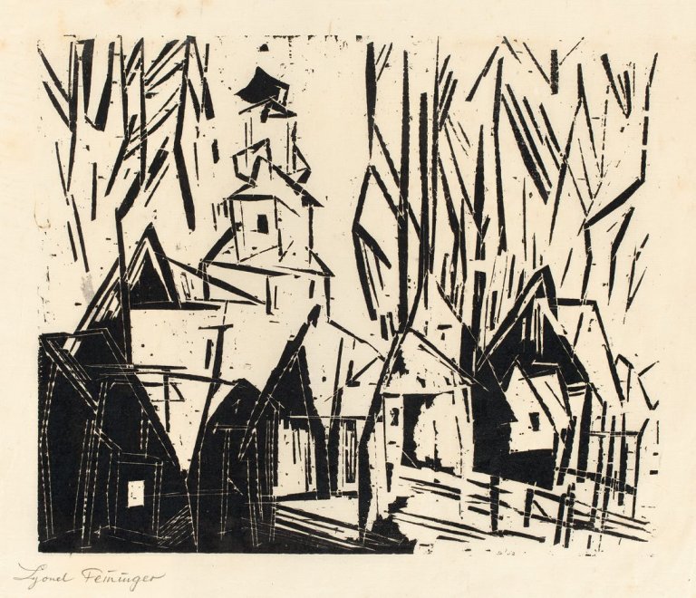 Auf diesem Bild ist das folgende Kunstwerk zu sehen: Lyonel Feininger. „Lehnstedt“. 1919.