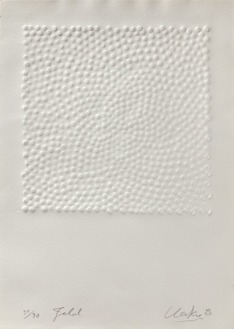 Auf diesem Bild ist das folgende Kunstwerk zu sehen: Günther Uecker. „Feld“. 1988.