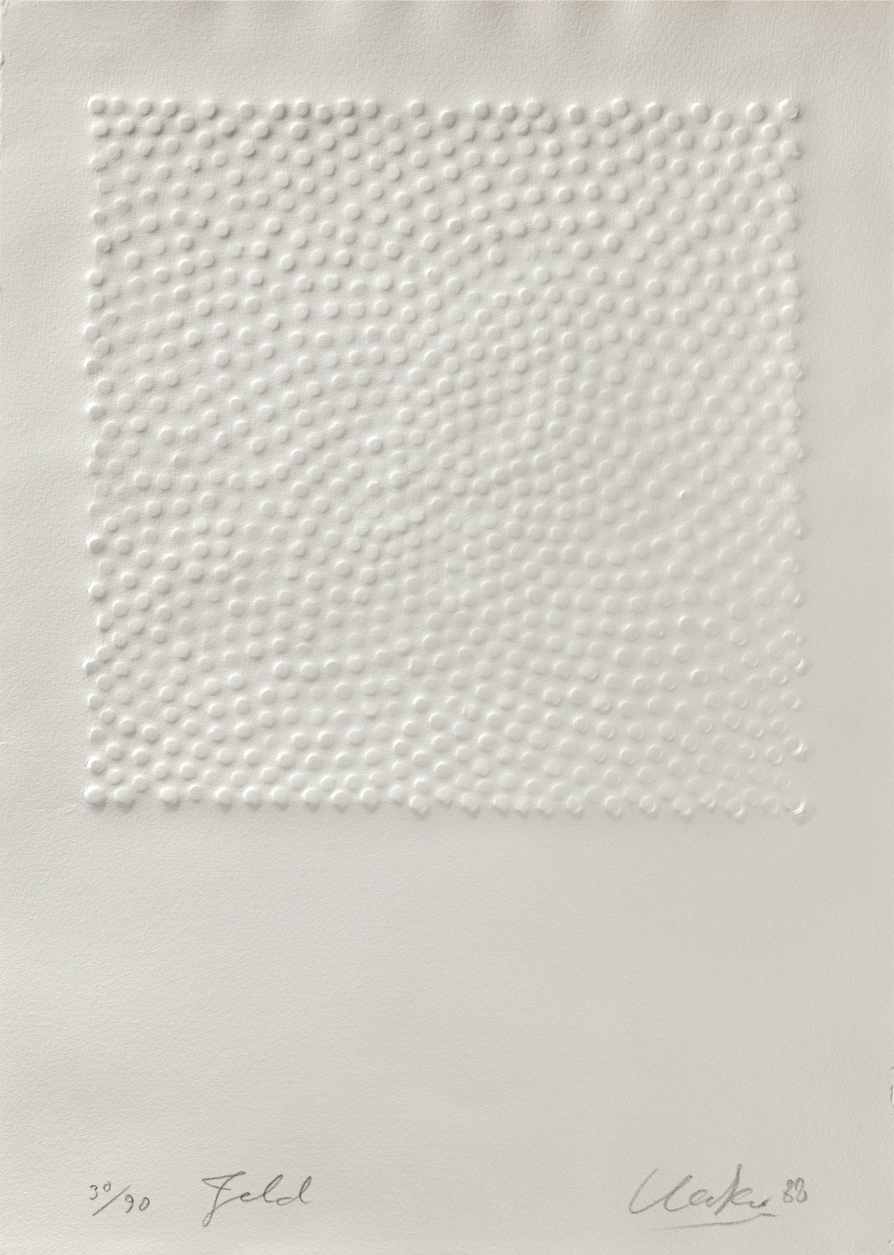 Auf diesem Bild ist das folgende Kunstwerk zu sehen: Günther Uecker. „Feld“. 1988.