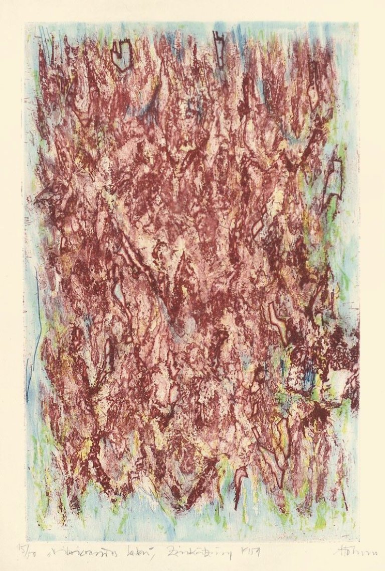 Auf diesem Bild ist das folgende Kunstwerk zu sehen: Gerhard Hoehme. „Vibrierendes Leben“. 1959.