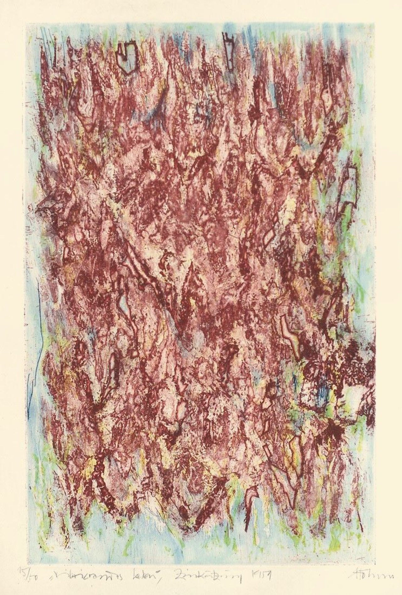 This picture shows the following artwork: Gerhard Hoehme. „Vibrierendes Leben“. 1959.
