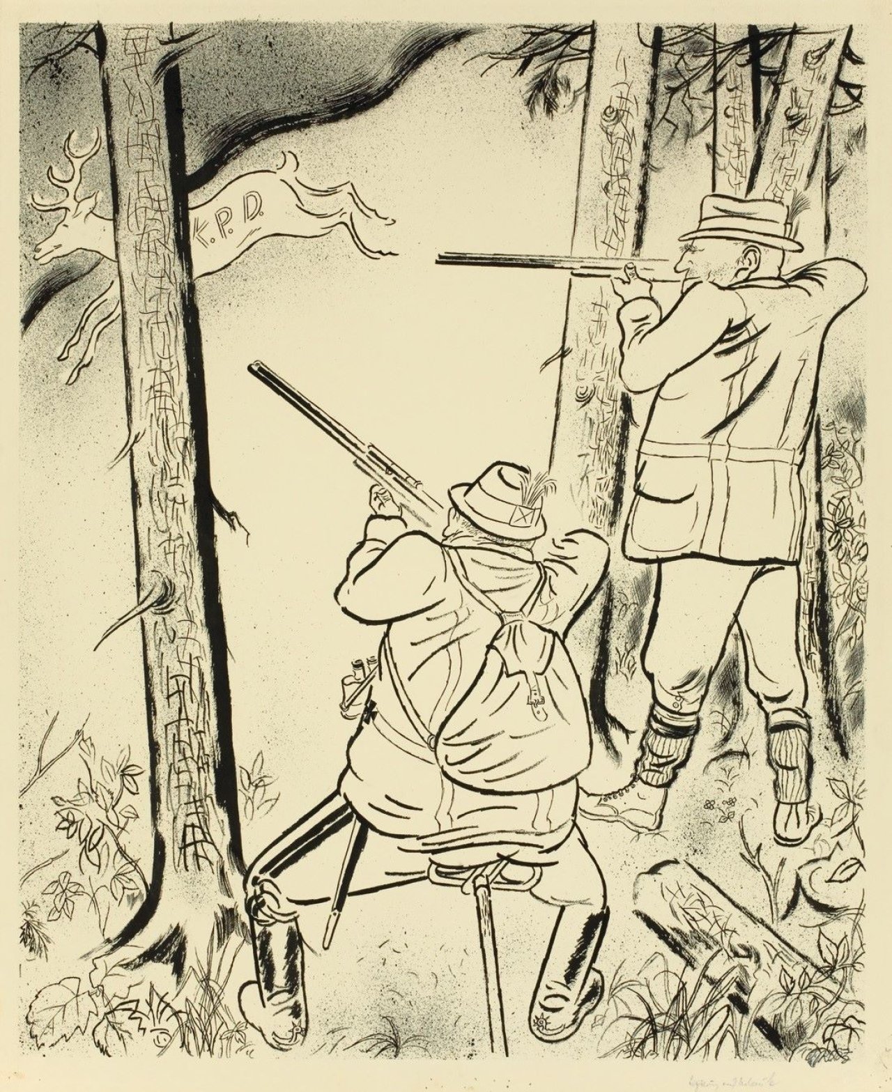 Auf diesem Bild ist das folgende Kunstwerk zu sehen: George Grosz. „Regierung auf Urlaub“. Um 1925.