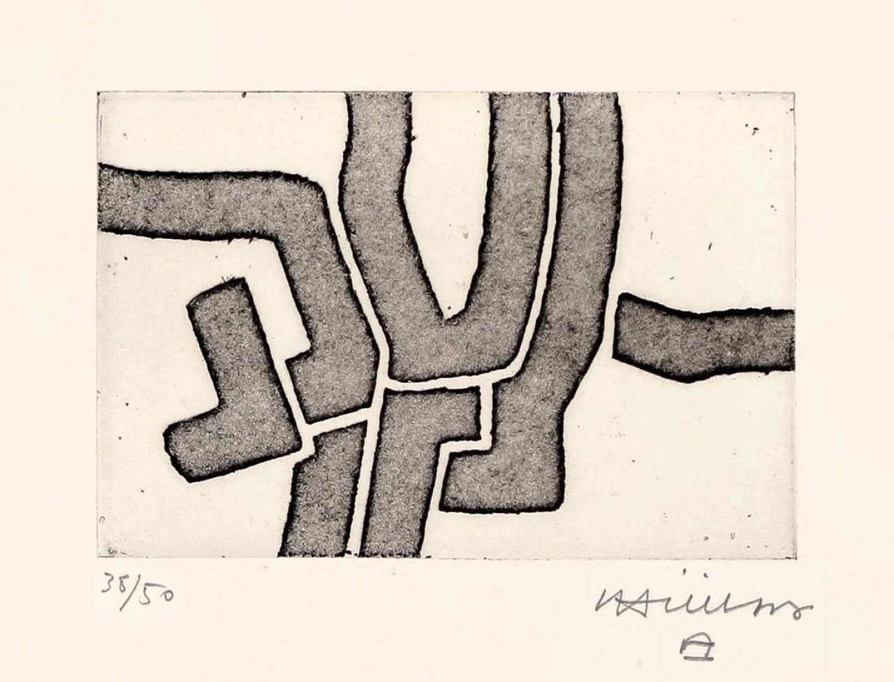 Auf diesem Bild ist das folgende Kunstwerk zu sehen: Eduardo Chillida. „ZE VI“. 1970.