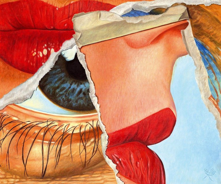 Auf diesem Bild ist das folgende Kunstwerk zu sehen: Fritz Köthe. „Blau zwischen Rot“. 1981.