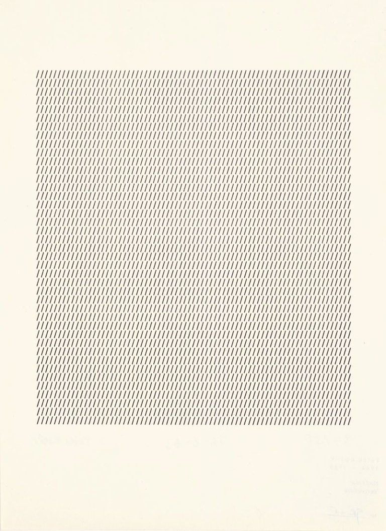 Auf diesem Bild ist das folgende Kunstwerk zu sehen: Peter Roehr. Ohne Titel (76-2-63 / GR-5). 1963.