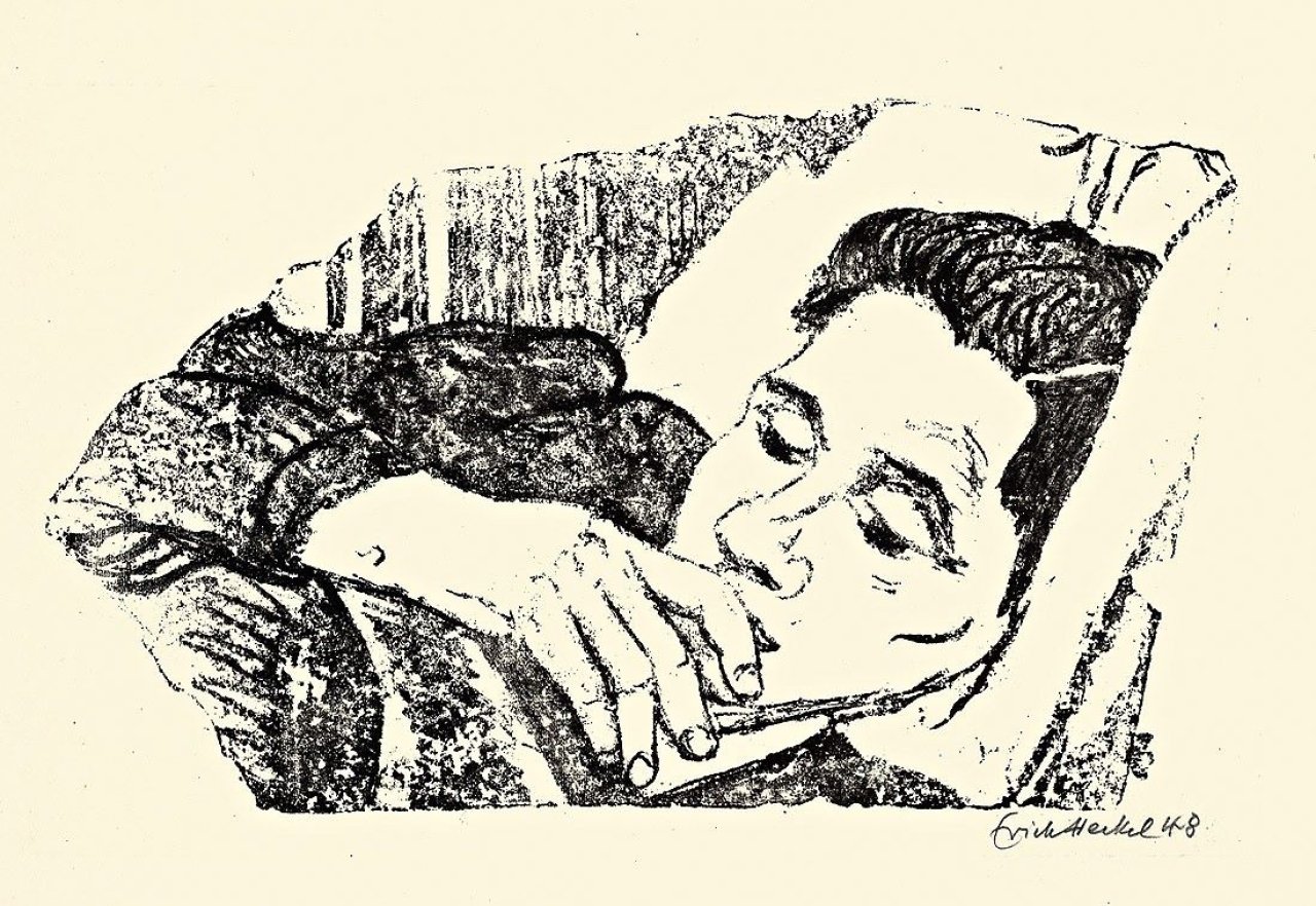 Auf diesem Bild ist das folgende Kunstwerk zu sehen: Erich Heckel. „Liegende“. 1948.