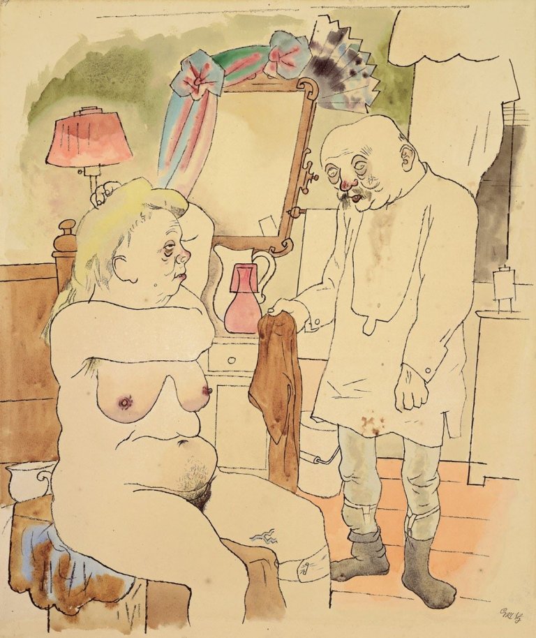 Auf diesem Bild ist das folgende Kunstwerk zu sehen: George Grosz. „Pappi und Mammi“. 1921/22.