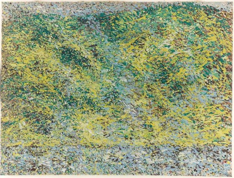 Auf diesem Bild ist das folgende Kunstwerk zu sehen: Gerda Lepke. „Elbuferhang im Mai“. 1983.