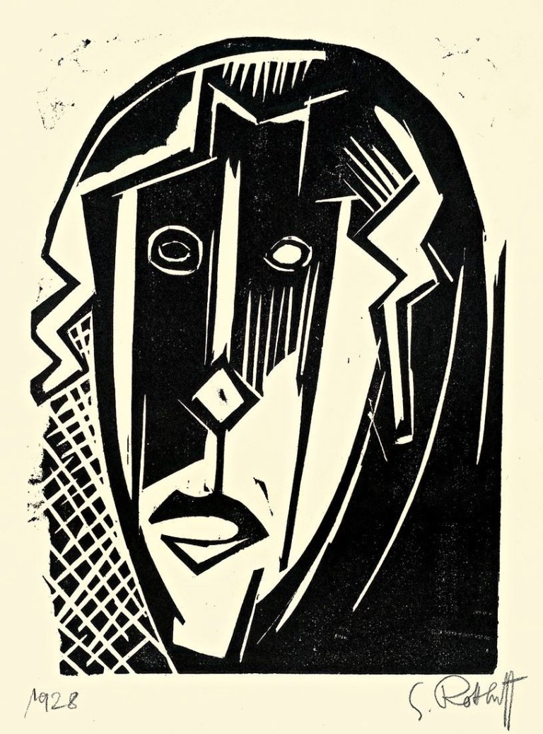 Auf diesem Bild ist das folgende Kunstwerk zu sehen: Karl Schmidt-Rottluff. „Kopf“. 1919.