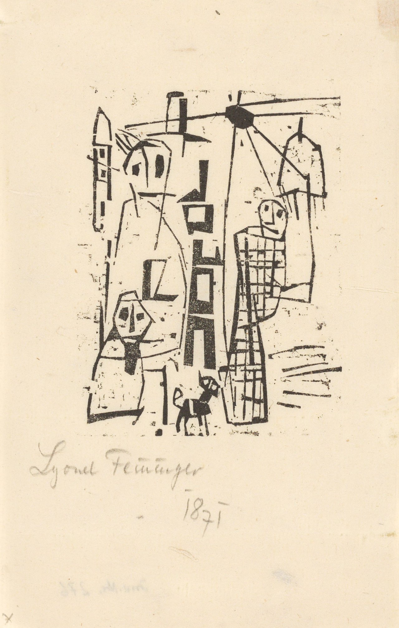 Auf diesem Bild ist das folgende Kunstwerk zu sehen: Lyonel Feininger. „Promenade (Spaziergang)“. 1918.