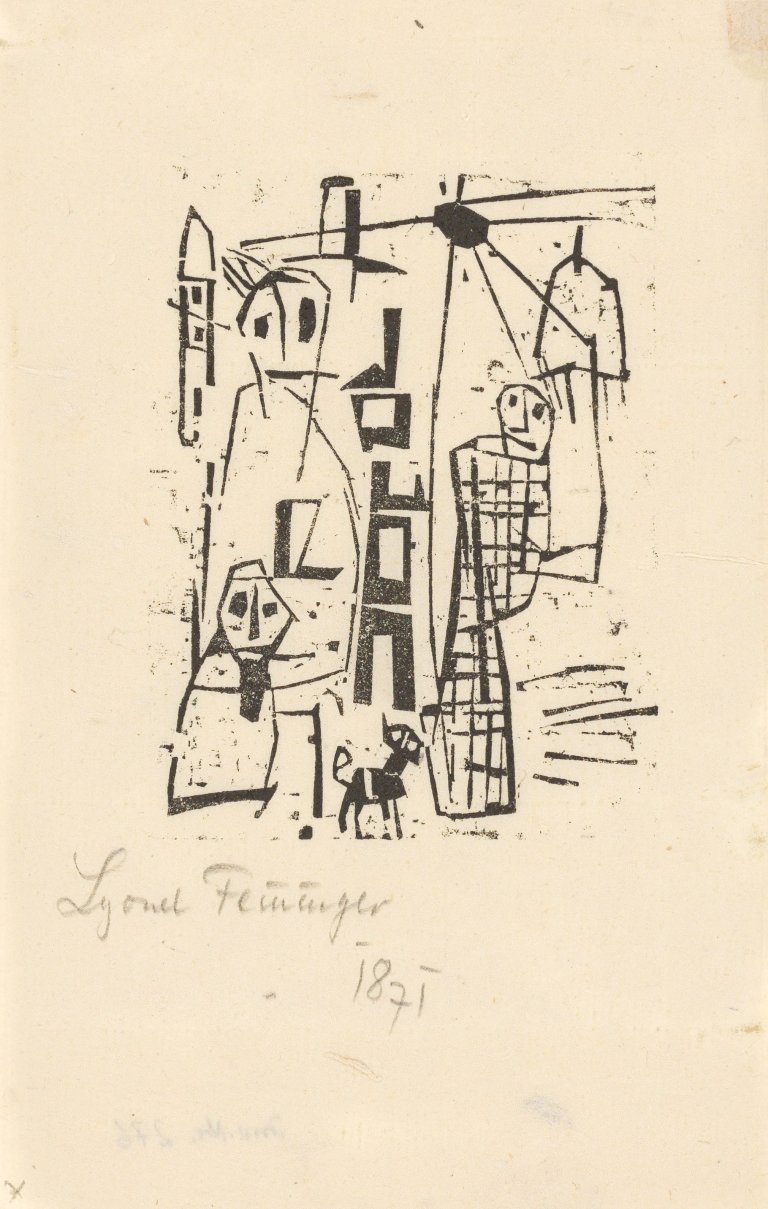 Auf diesem Bild ist das folgende Kunstwerk zu sehen: Lyonel Feininger. „Promenade (Spaziergang)“. 1918.