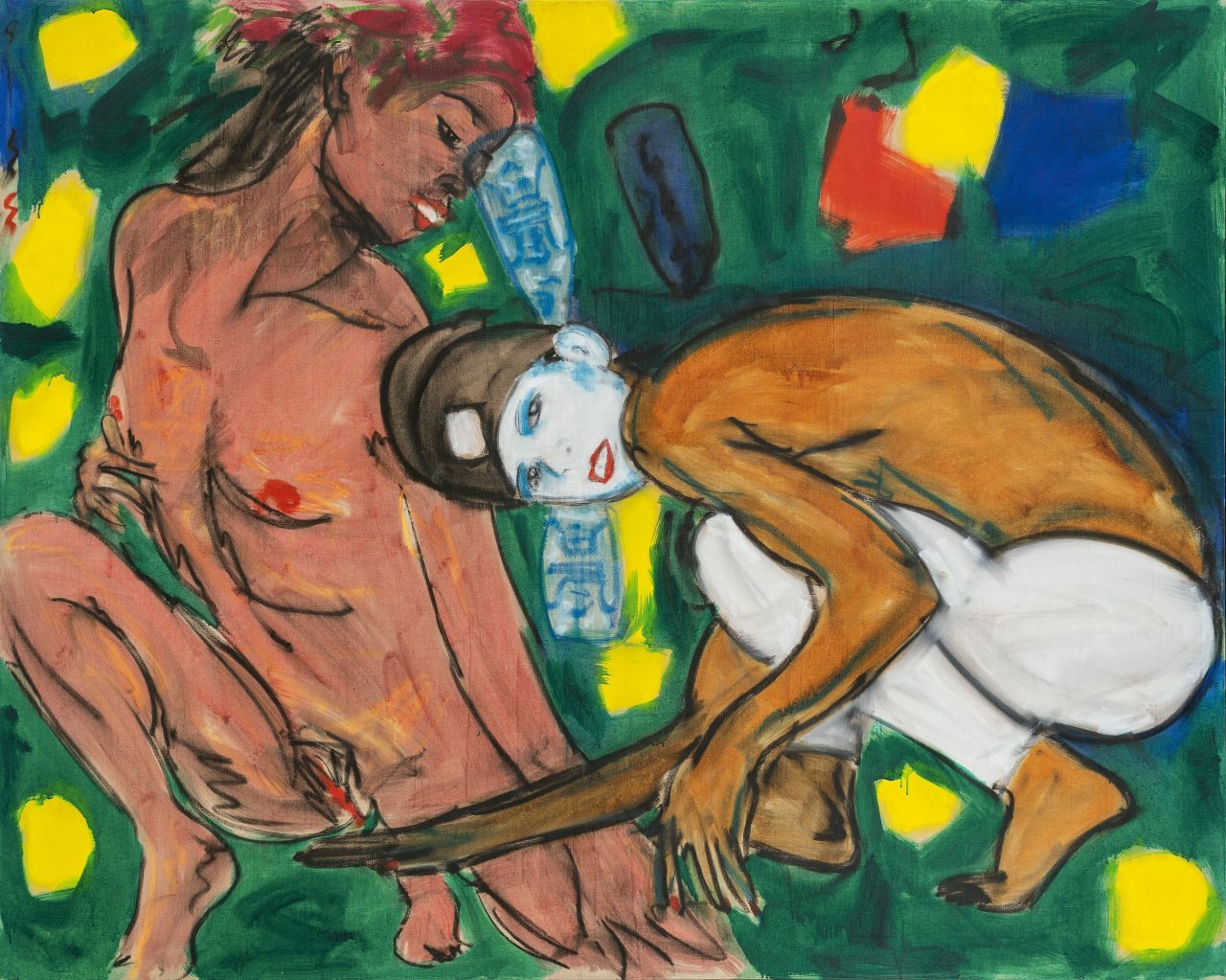 This picture shows the following artwork: Luciano Castelli. ”Yü Küan + Tschen Schong”.