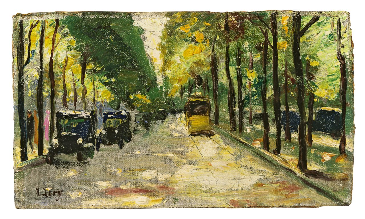 This picture shows the following artwork: Lesser Ury. „Berliner Straße im Sonnenschein“. 1920s.