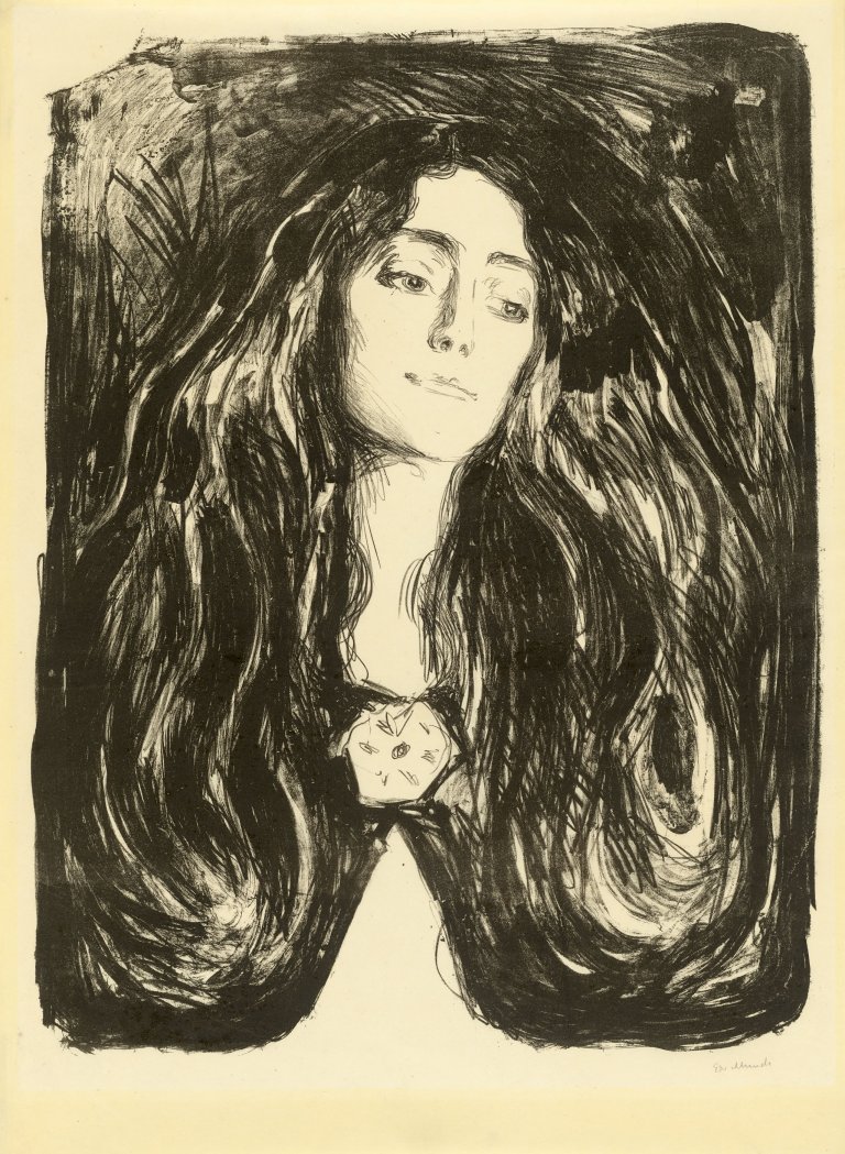 This picture shows the following artwork: Edvard Munch. "Die Brosche. Eva Mudocci". 1903.