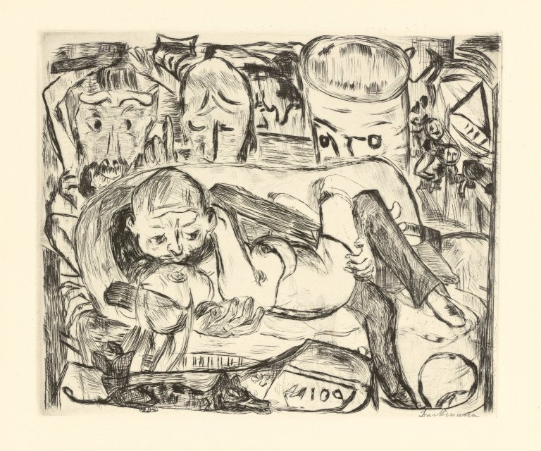 Auf diesem Bild ist das folgende Kunstwerk zu sehen: Max Beckmann. „Liebespaar II“. 1918.