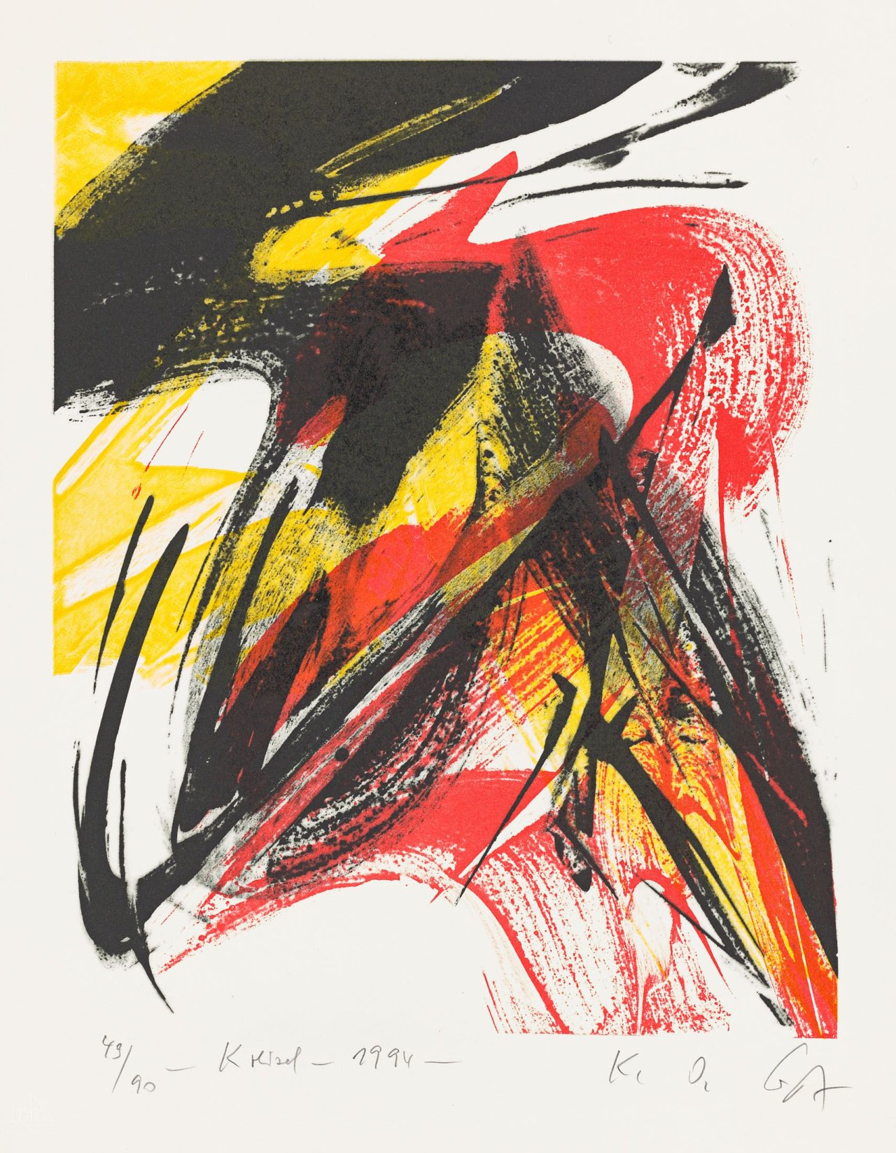Auf diesem Bild ist das folgende Kunstwerk zu sehen: Karl Otto Götz. „Kreisel“. 1994.