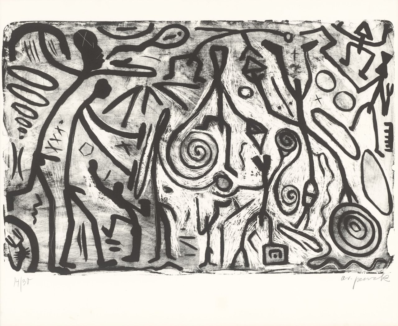 Auf diesem Bild ist das folgende Kunstwerk zu sehen: A.R. Penck. Ohne Titel.