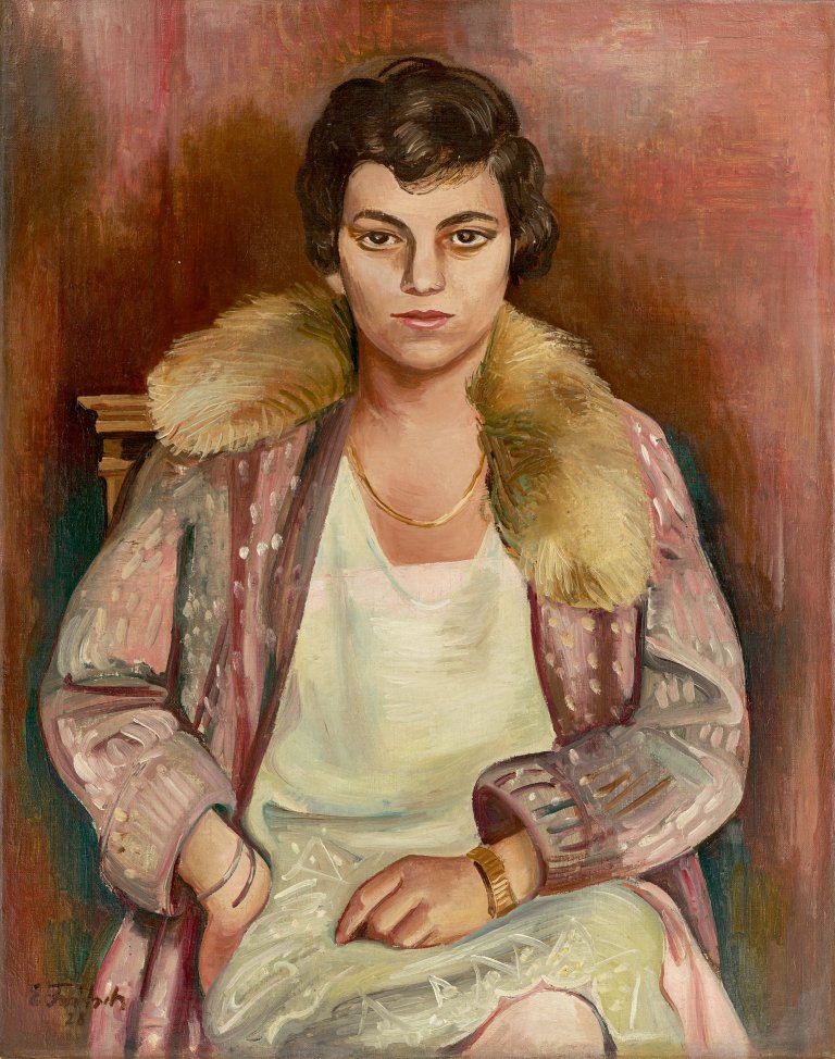 Auf diesem Bild ist das folgende Kunstwerk zu sehen: Ernst Fritsch. Frauenbildnis. 1928.