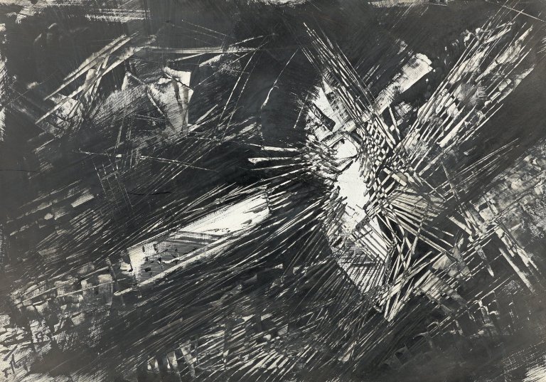 Auf diesem Bild ist das folgende Kunstwerk zu sehen: Fred Thieler. Ohne Titel. 1957.